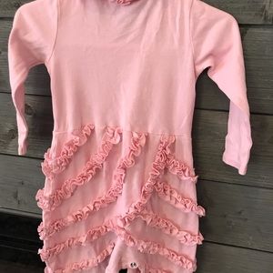 Pink ruffled toddler girls outfit.
